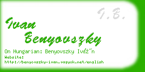 ivan benyovszky business card